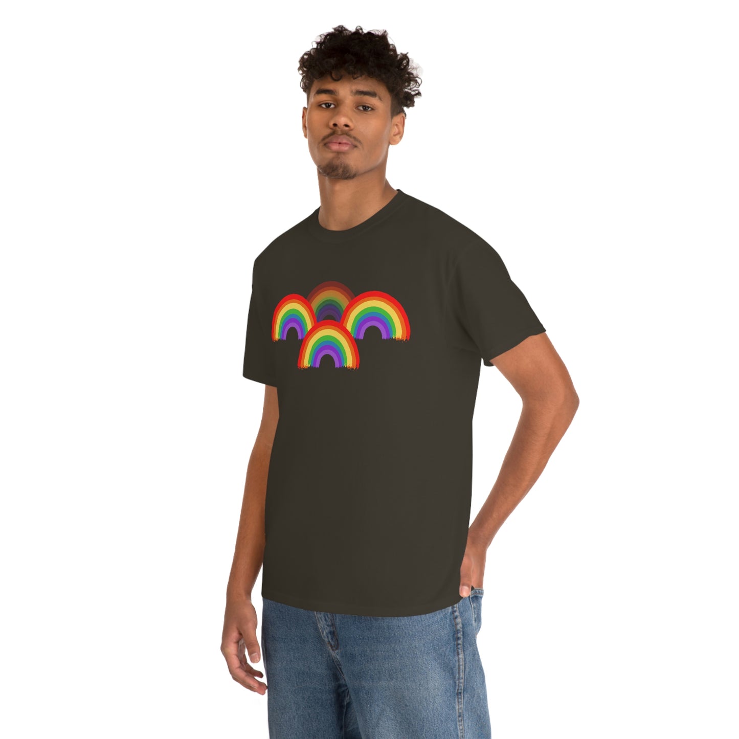 Rainbow Tee, Multiple Rainbows, Unisex Tee, Pride
