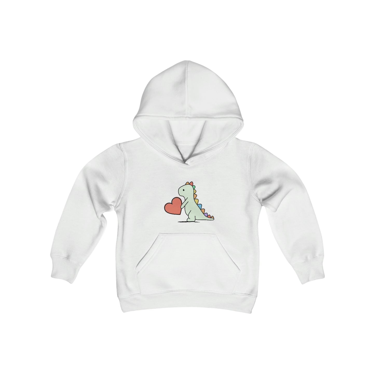 Dinosaur, Rainbow Dinosaur, Youth Hooded Sweatshirt, Valentines, Family Shirts