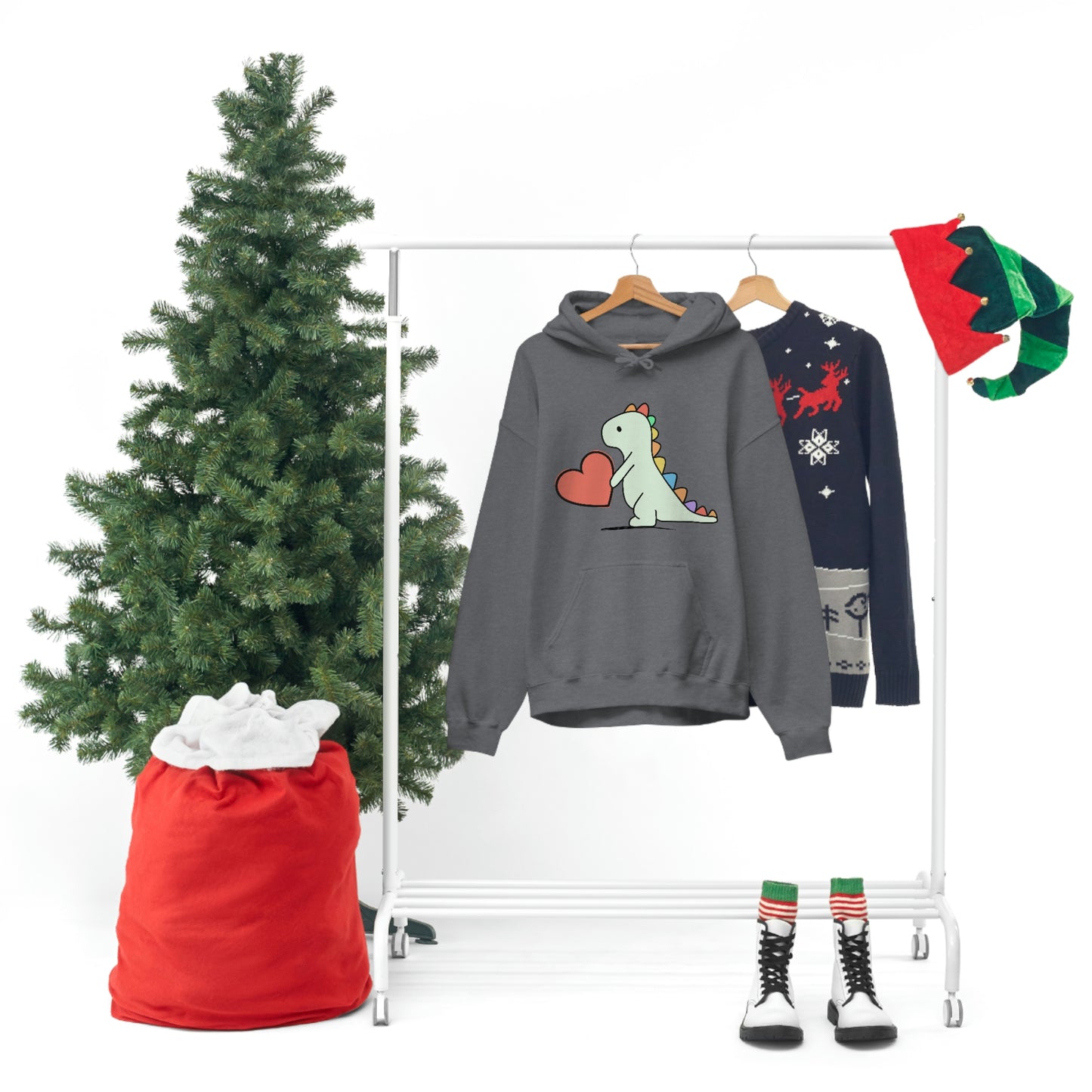 Dinosaur Hoodie, Rainbow Dinosaur,