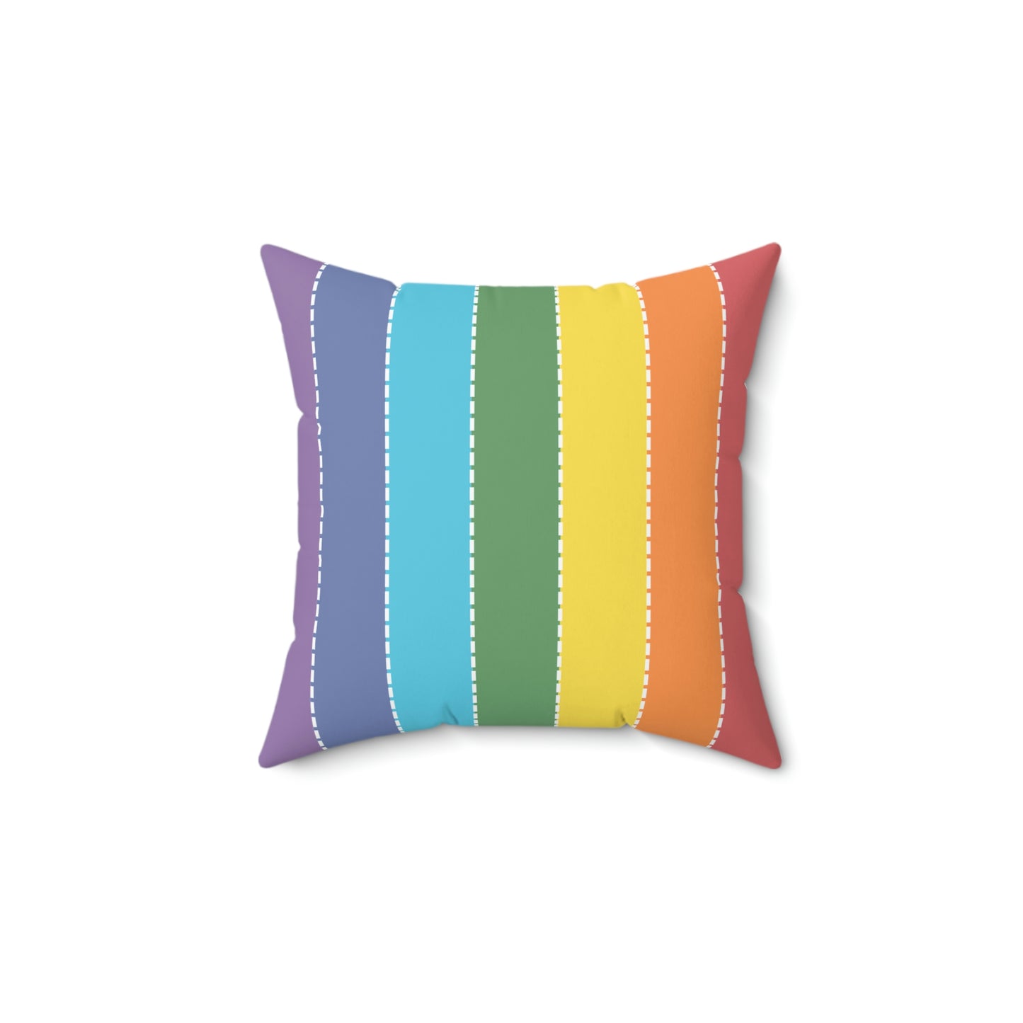 Rainbow Stripes, two sided, square pillow