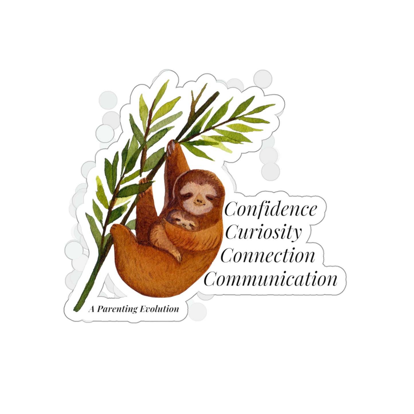 Sloth, Parenting, Parenting Evolution, Parent Gift, Mom Gift, Dad Gift, Die-Cut Stickers