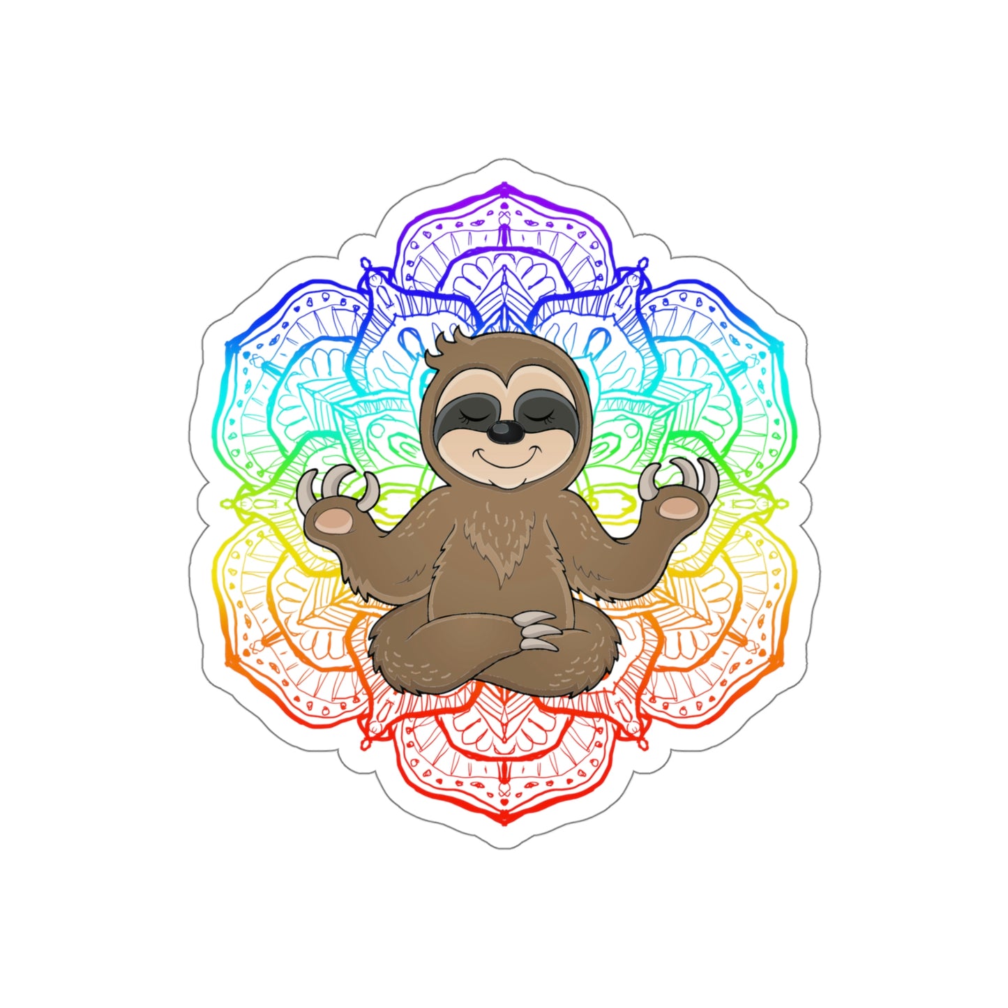 Sloth-Yoga, Meditation, Chakras Die-Cut Stickers