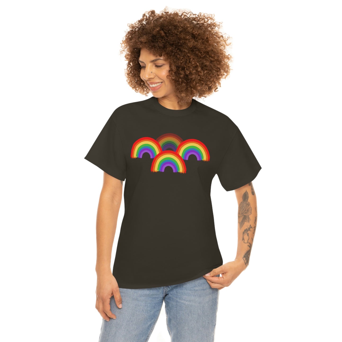 Rainbow Tee, Multiple Rainbows, Unisex Tee, Pride