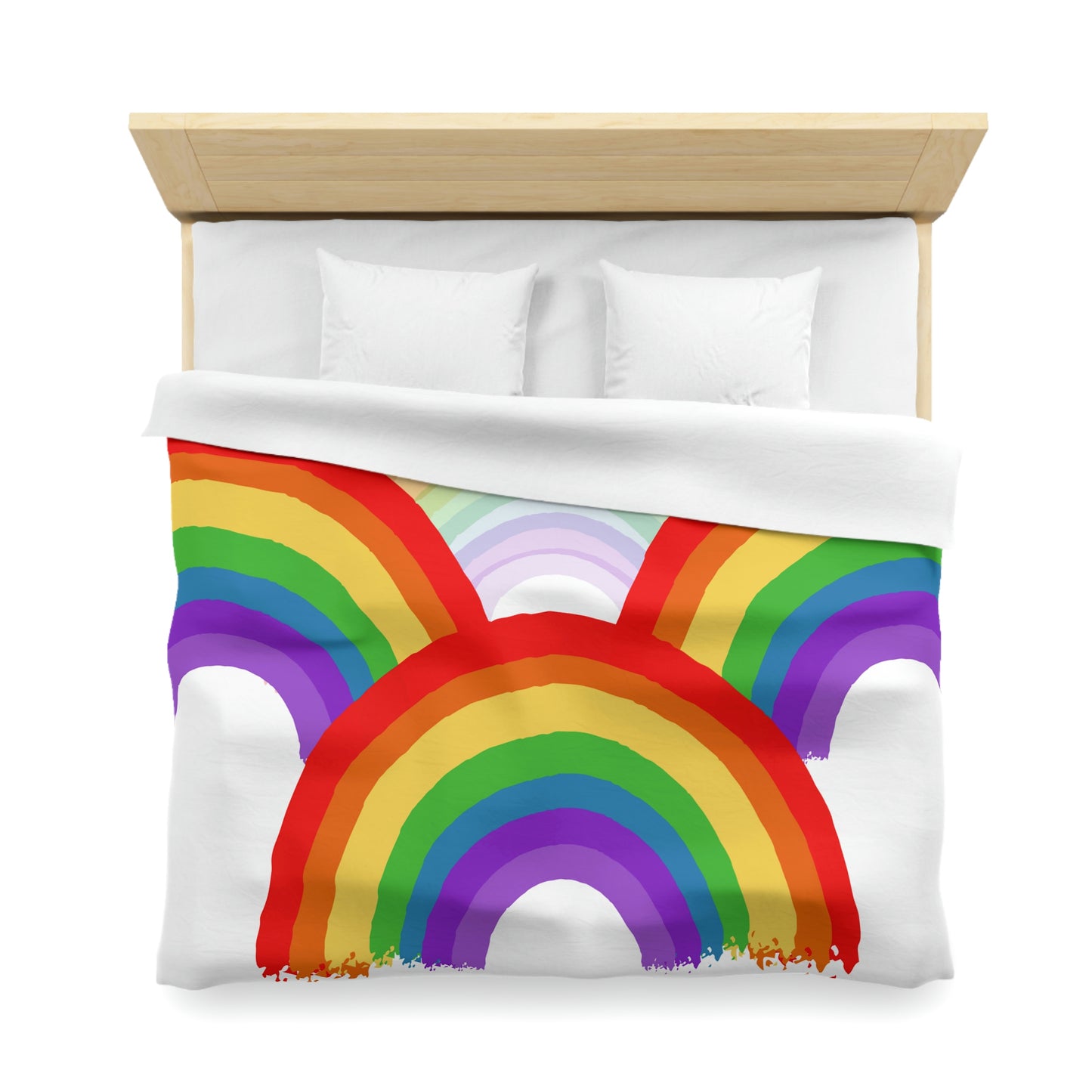 Rainbow Bedding, Multiple Rainbow- Microfiber Duvet Cover