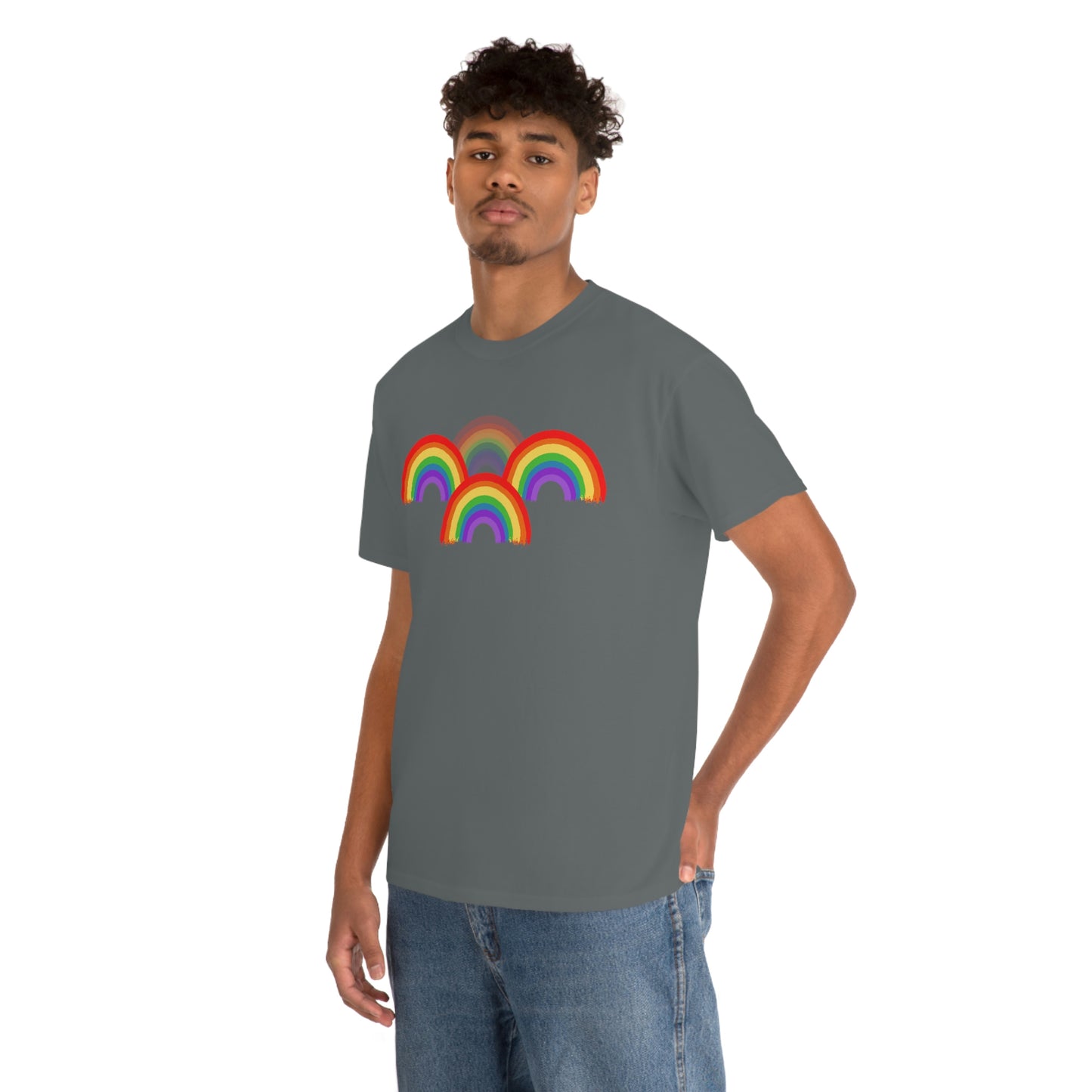 Rainbow Tee, Multiple Rainbows, Unisex Tee, Pride
