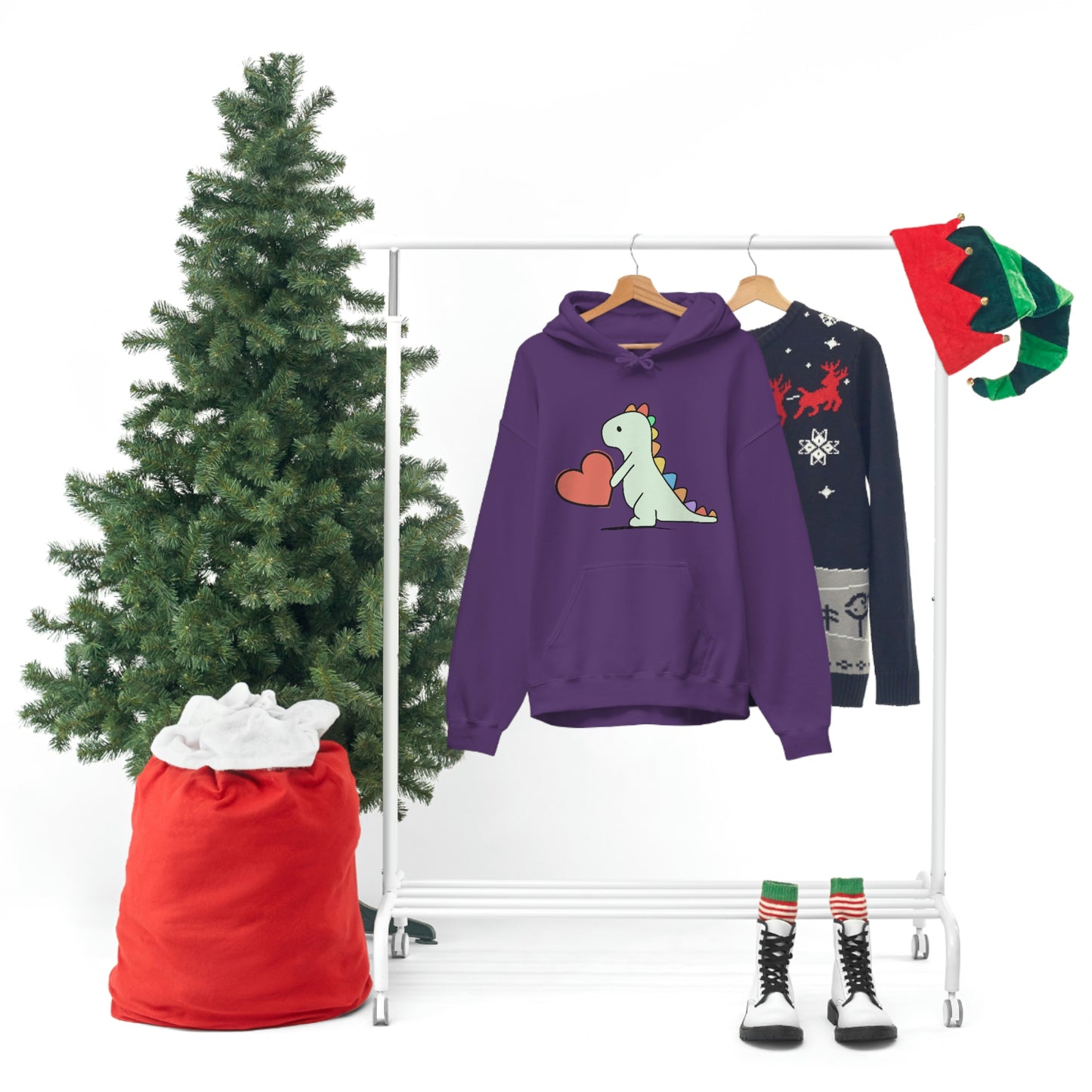 Dinosaur Hoodie, Rainbow Dinosaur,