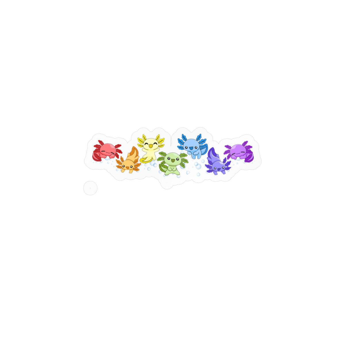 Rainbow of Axolotls Kiss-Cut Vinyl Decals
