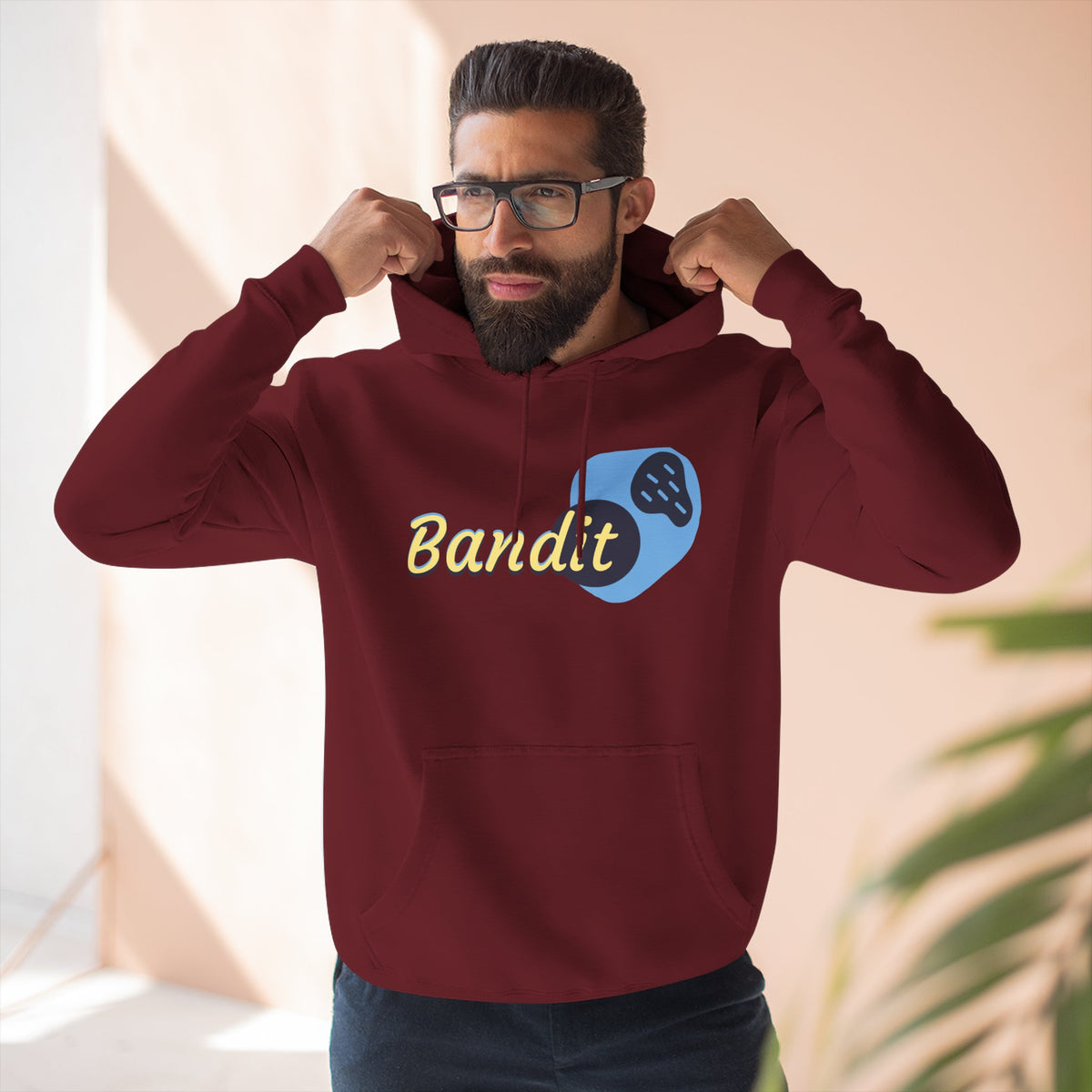 Bandit themed, (Front & Back Design) Adult Fleece Hoodie