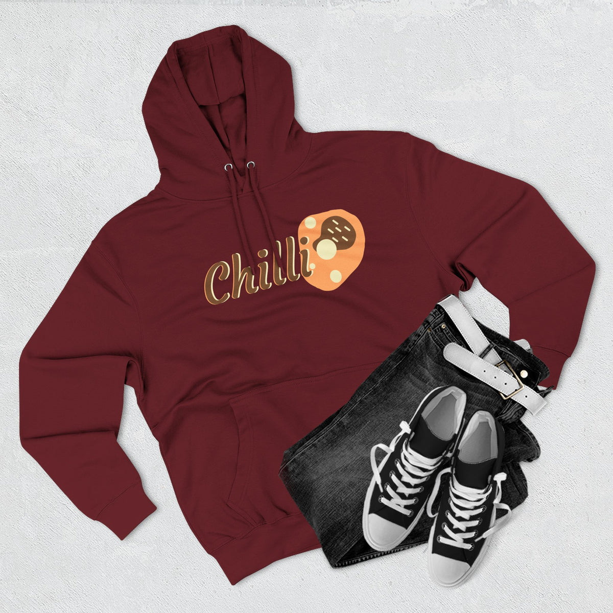 Chilli themed, (Front & Back Design) Adult Fleece Hoodie