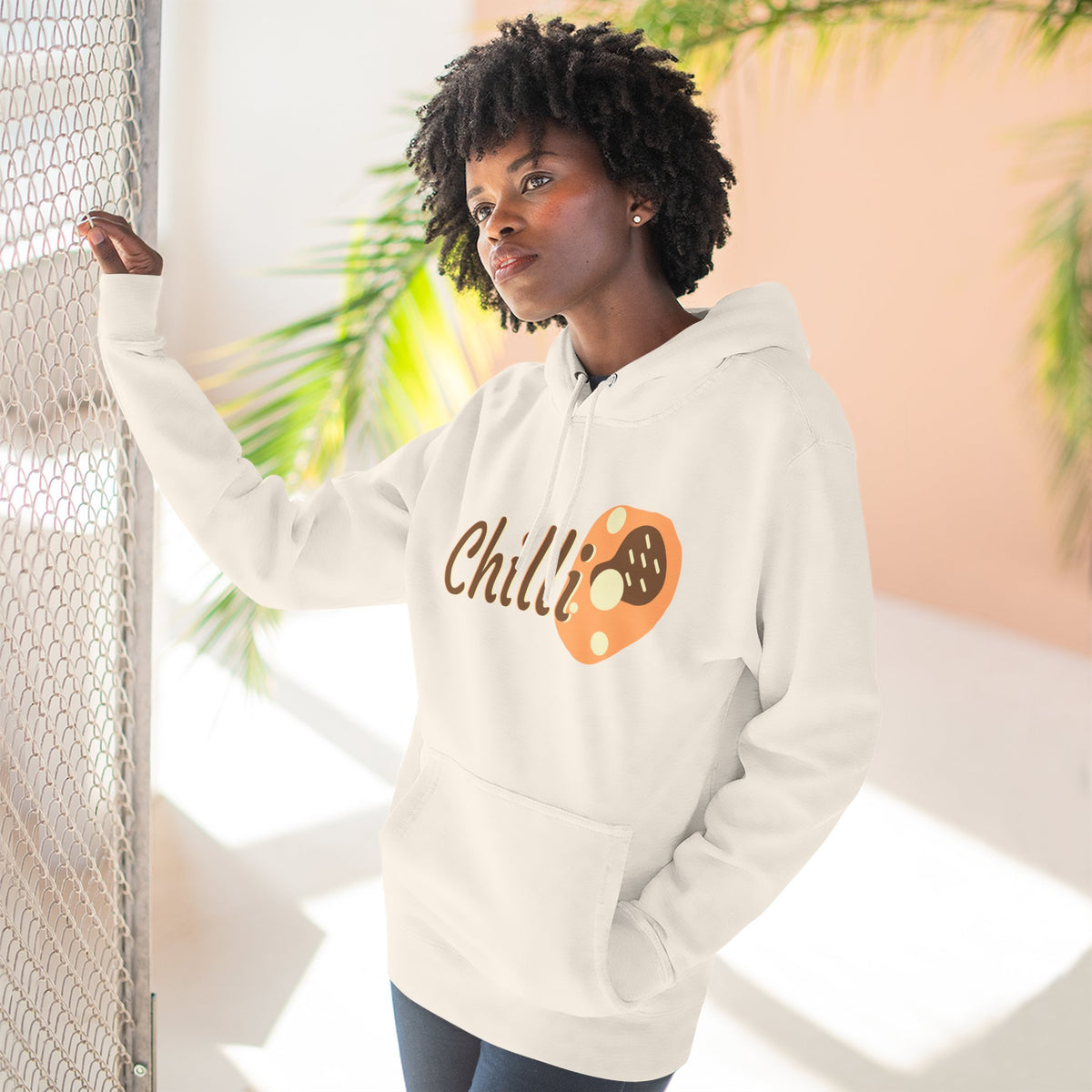 Chilli themed, (Front & Back Design) Adult Fleece Hoodie