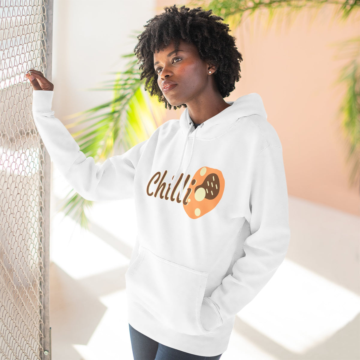 Chilli themed, (Front & Back Design) Adult Fleece Hoodie