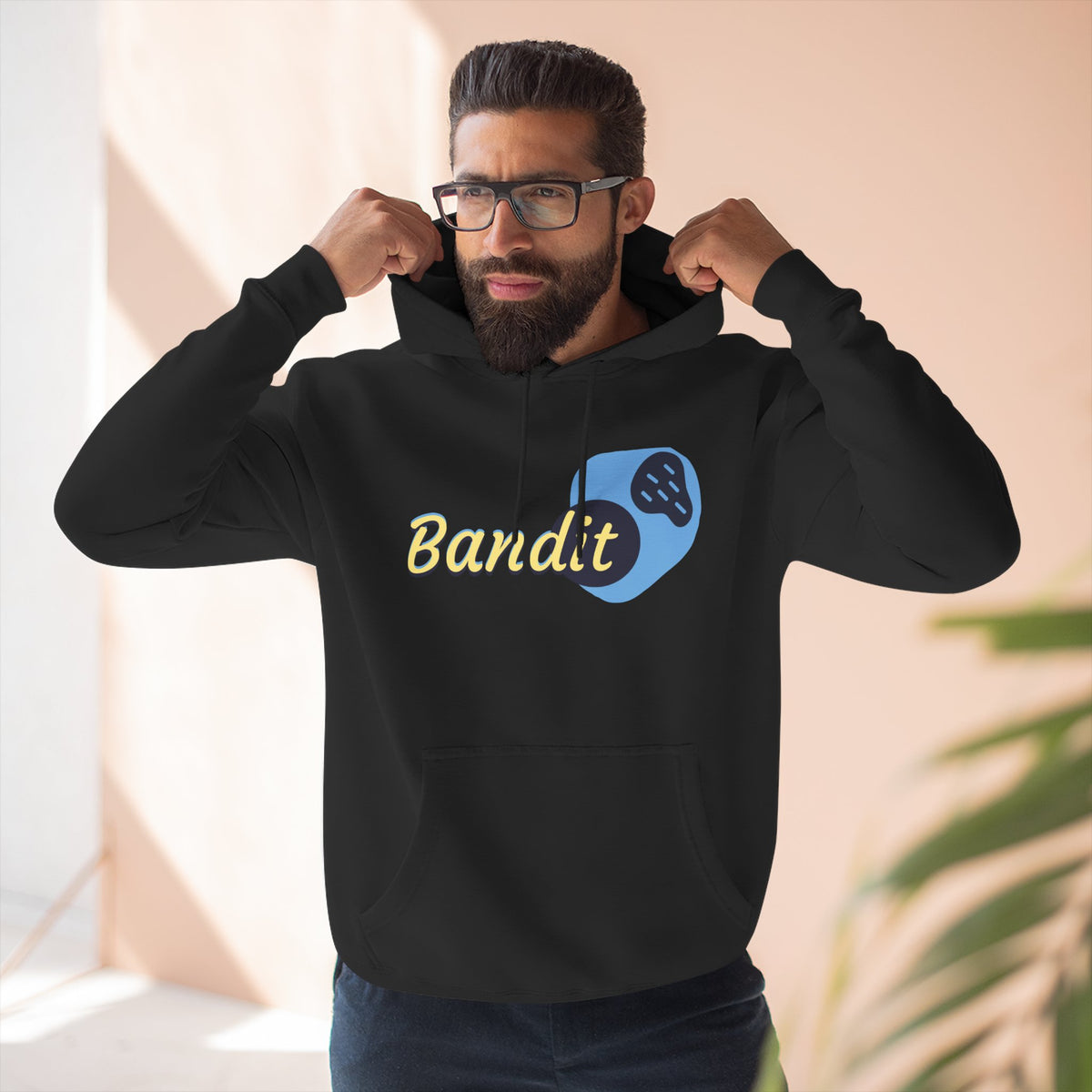 Bandit themed, (Front & Back Design) Adult Fleece Hoodie