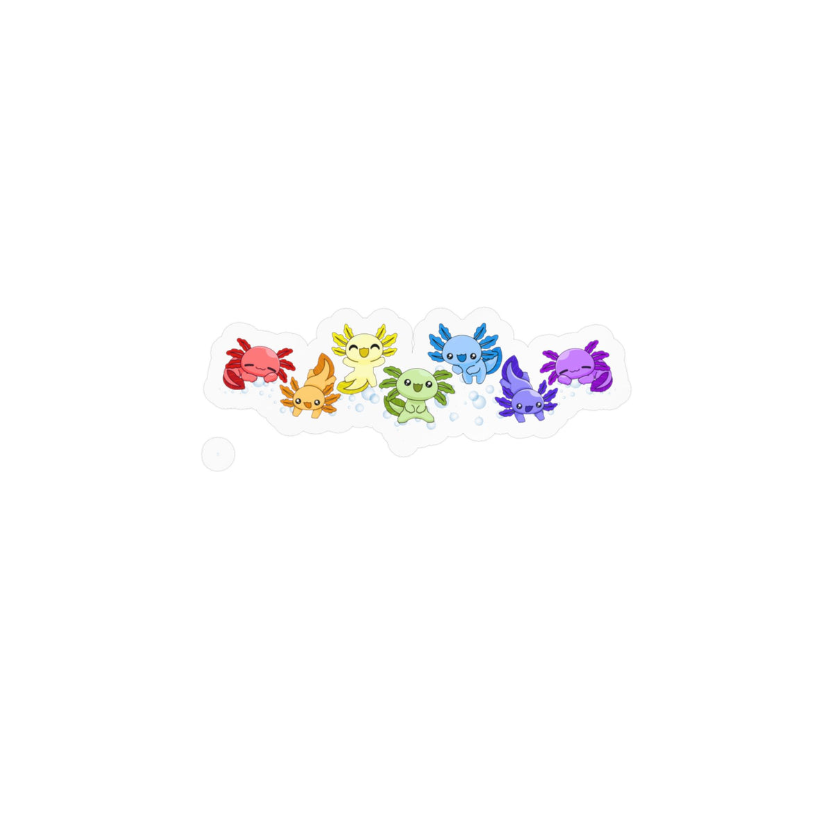 Rainbow of Axolotls Kiss-Cut Vinyl Decals