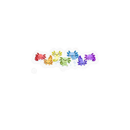 Rainbow of Axolotls Kiss-Cut Vinyl Decals