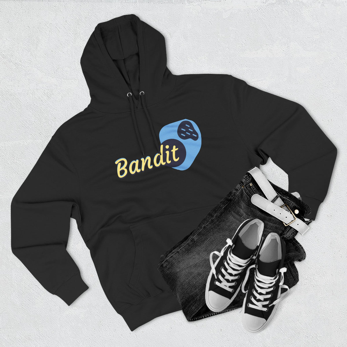 Bandit themed, (Front & Back Design) Adult Fleece Hoodie
