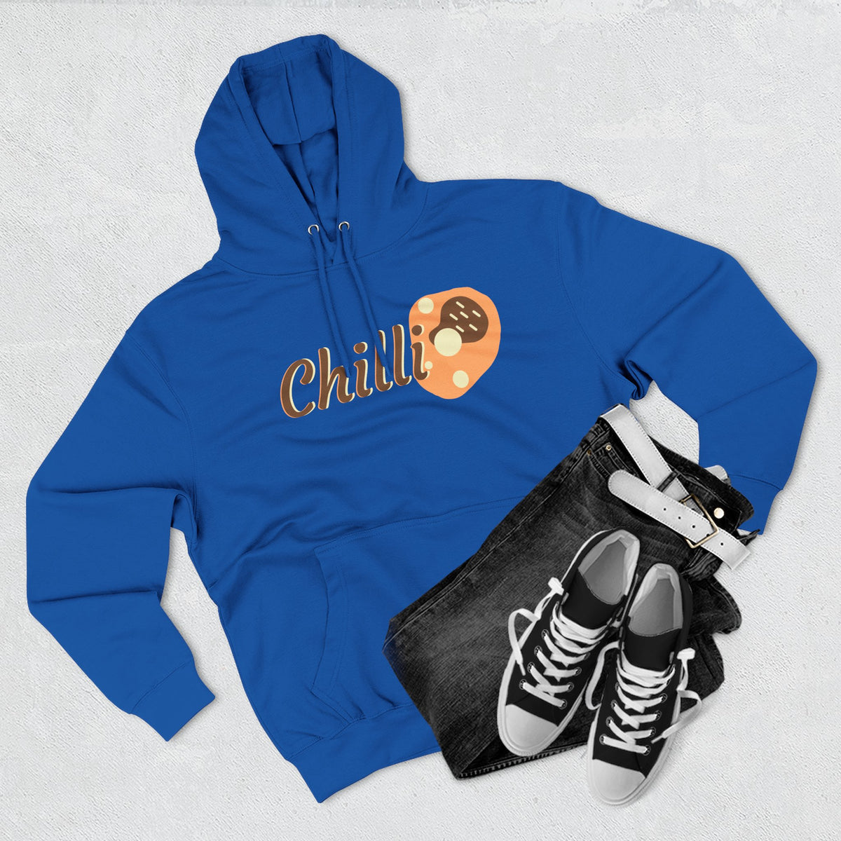 Chilli themed, (Front & Back Design) Adult Fleece Hoodie