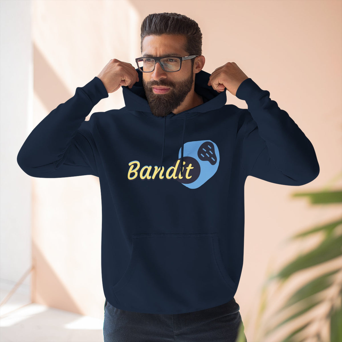 Bandit themed, (Front & Back Design) Adult Fleece Hoodie