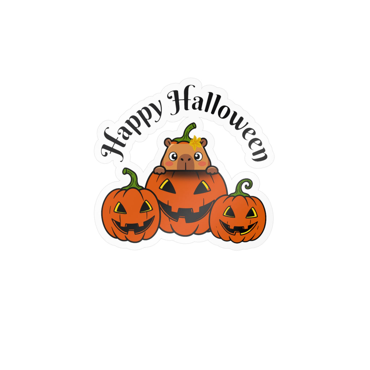 Capybara Happy Halloween Kiss-Cut Vinyl Decals