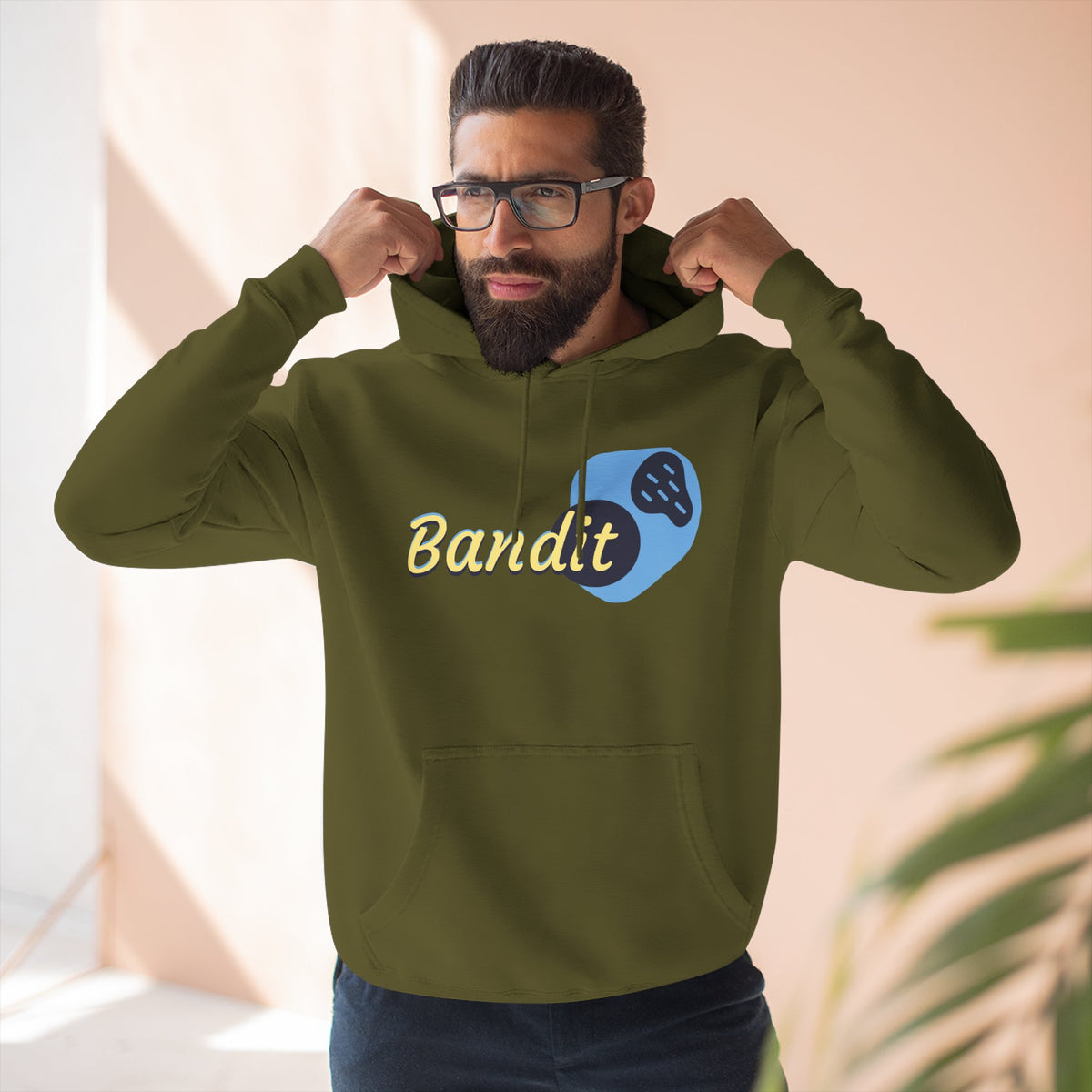 Bandit themed, (Front & Back Design) Adult Fleece Hoodie