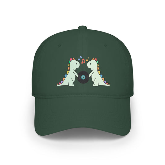 Record Loving Dinos- Low Profile Baseball Cap