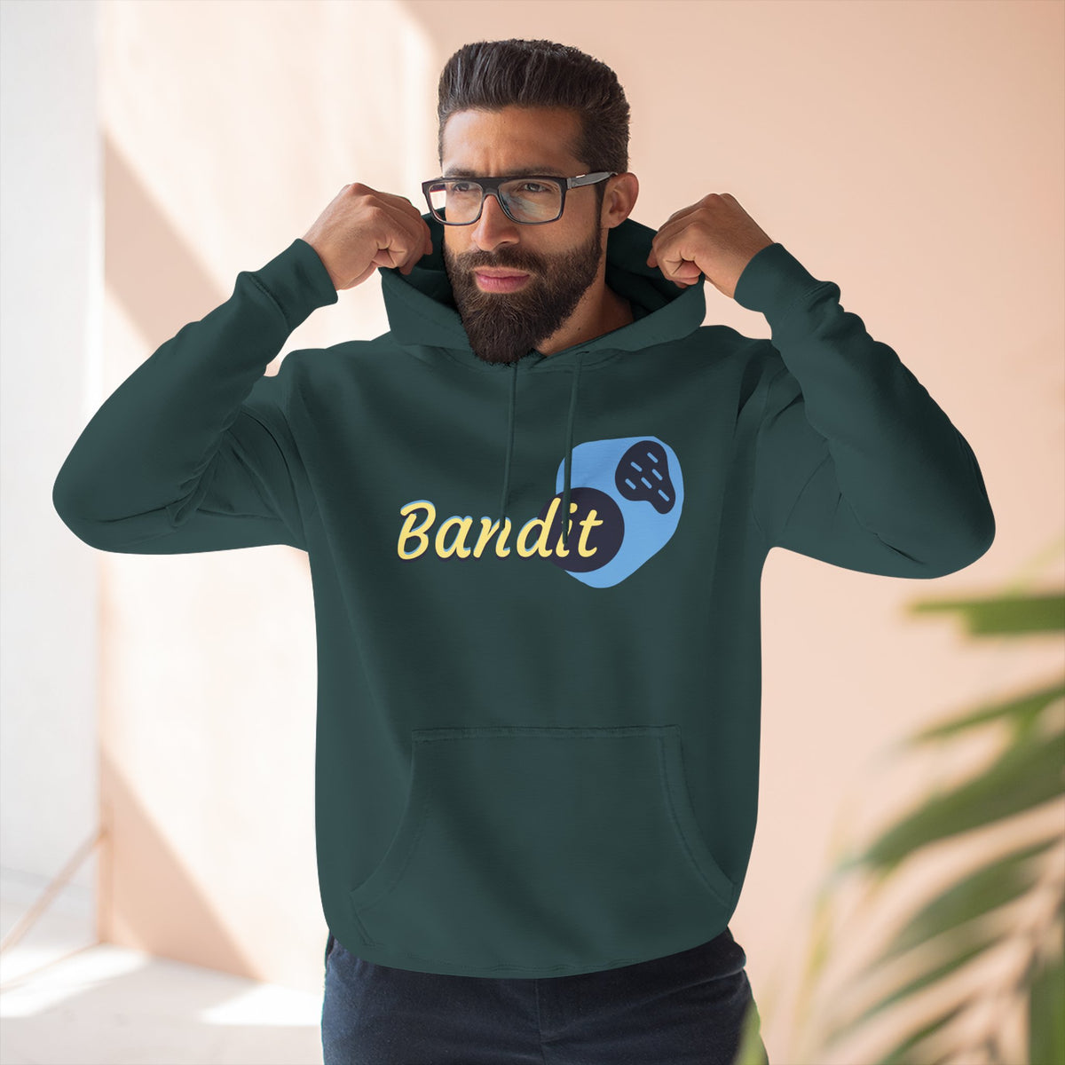 Bandit themed, (Front & Back Design) Adult Fleece Hoodie