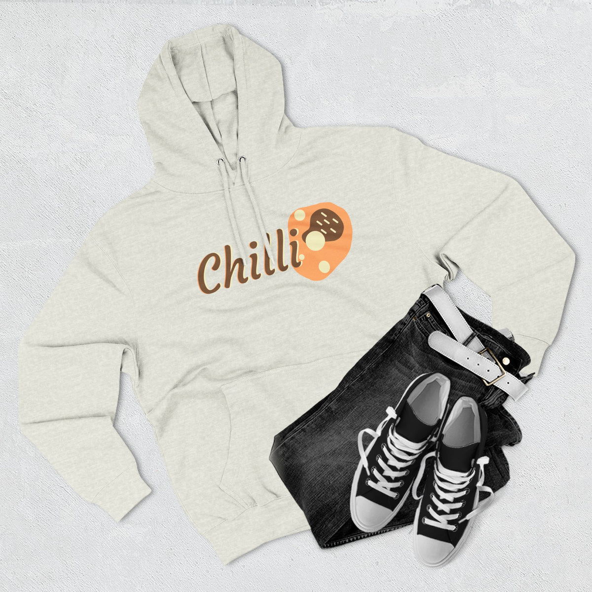 Chilli themed, (Front & Back Design) Adult Fleece Hoodie