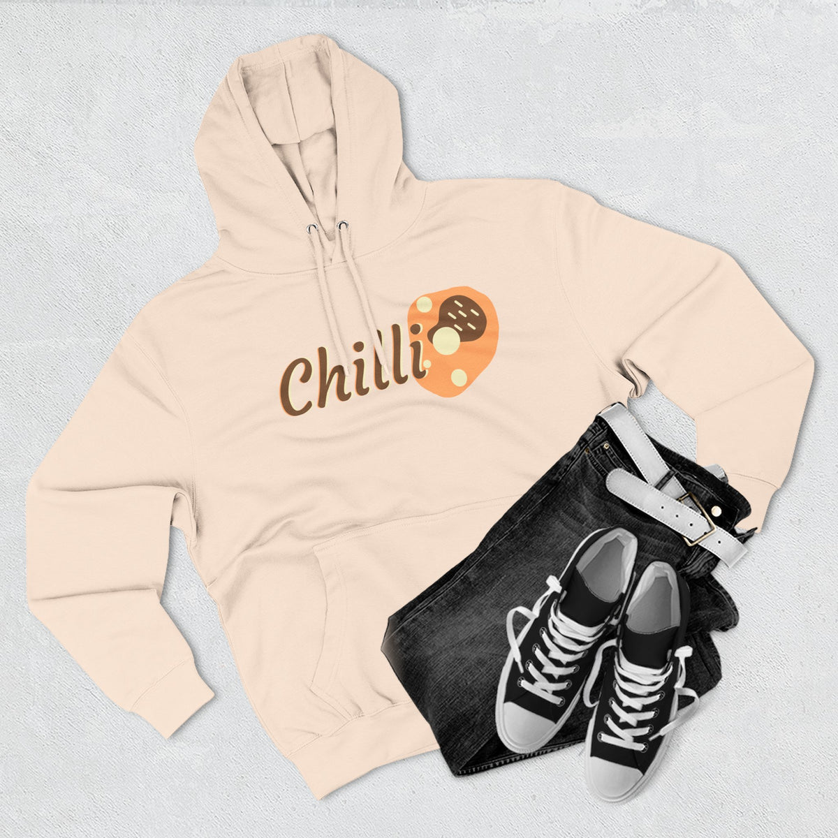 Chilli themed, (Front & Back Design) Adult Fleece Hoodie