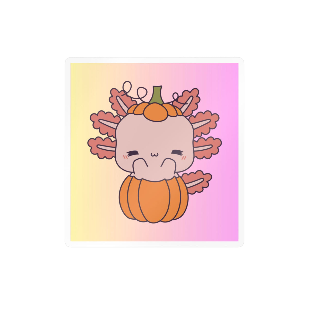 Axolotl and Pumpkin Kiss-Cut Vinyl Decals