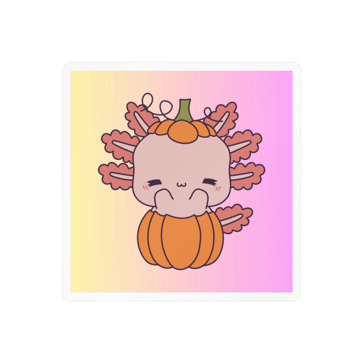 Axolotl and Pumpkin Kiss-Cut Vinyl Decals