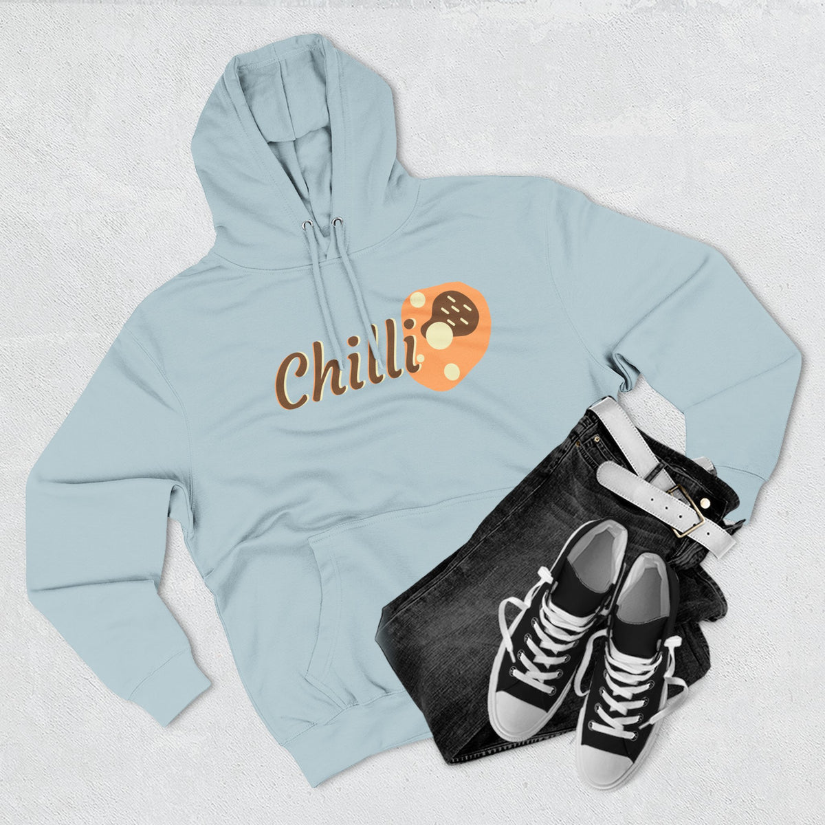 Chilli themed, (Front & Back Design) Adult Fleece Hoodie