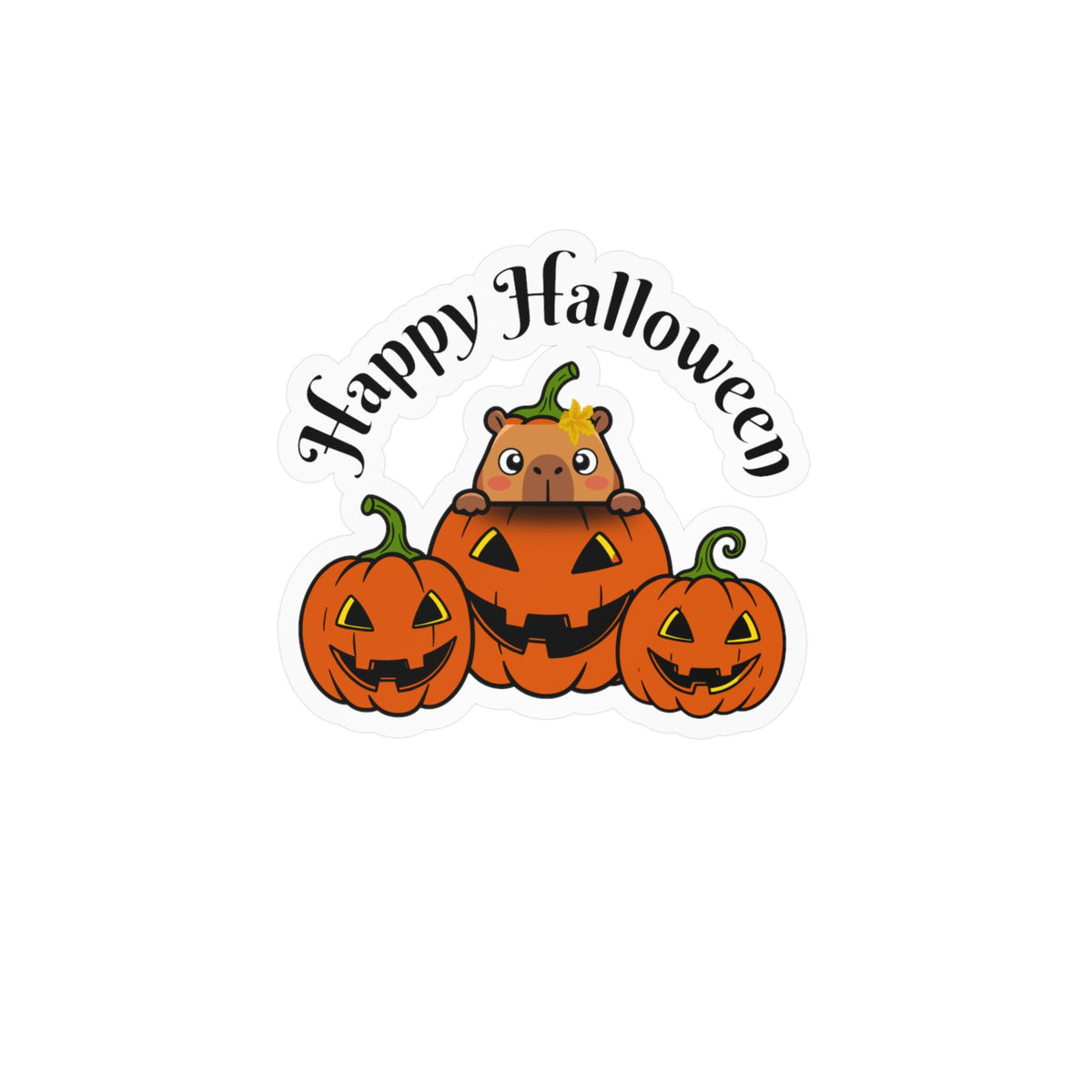 Capybara Happy Halloween Kiss-Cut Vinyl Decals
