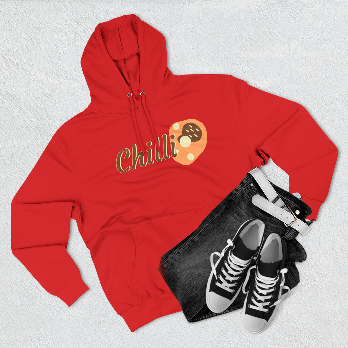 Chilli themed, (Front & Back Design) Adult Fleece Hoodie