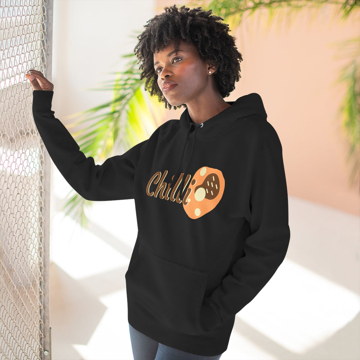 Chilli themed, (Front & Back Design) Adult Fleece Hoodie