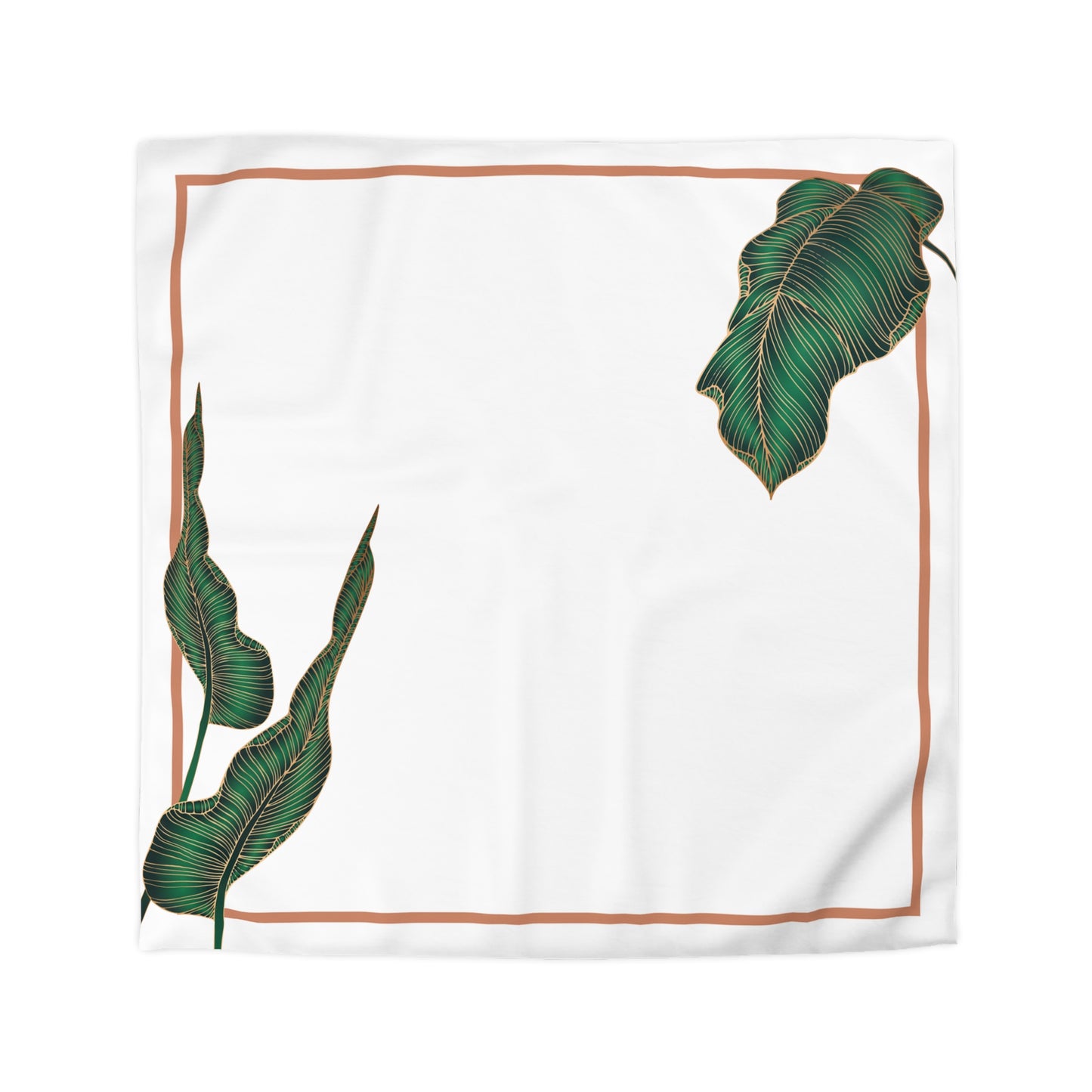 Chilli and Bandit Heeler-Border and leaves-Inspired Microfiber Duvet Cover