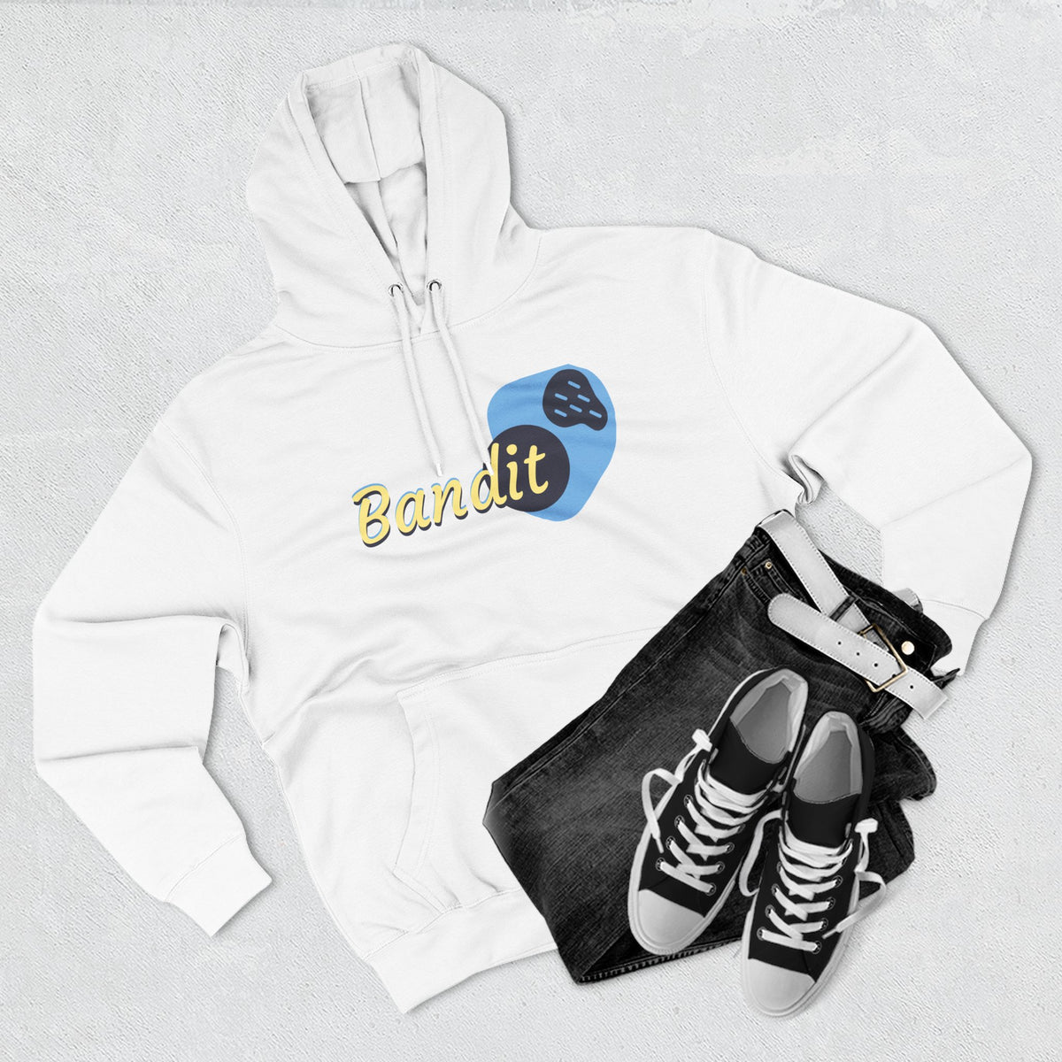 Bandit themed, (Front & Back Design) Adult Fleece Hoodie