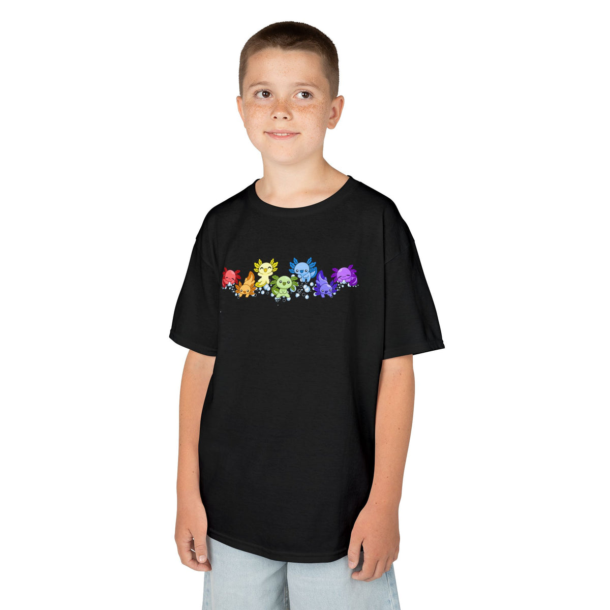 Rainbow Axolotls Kids Heavy Cotton™ Tee