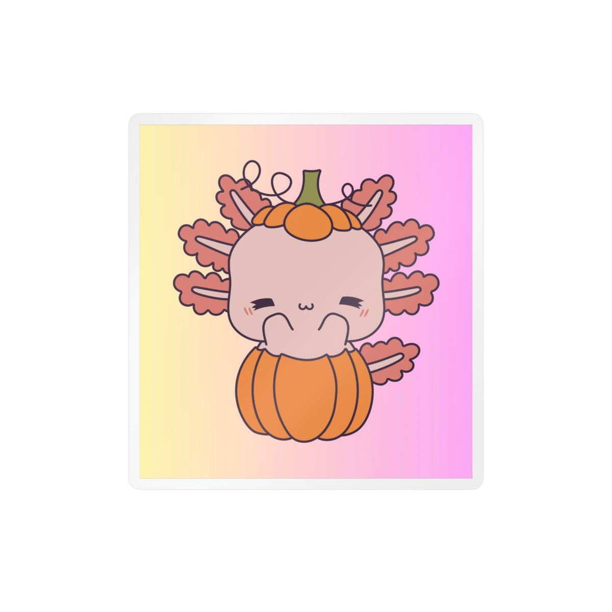 Axolotl and Pumpkin Kiss-Cut Vinyl Decals