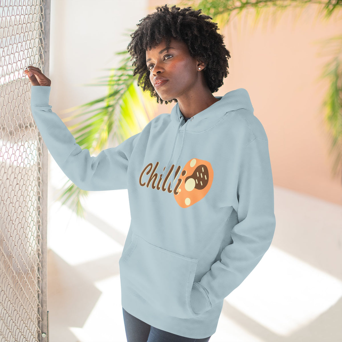 Chilli themed, (Front & Back Design) Adult Fleece Hoodie