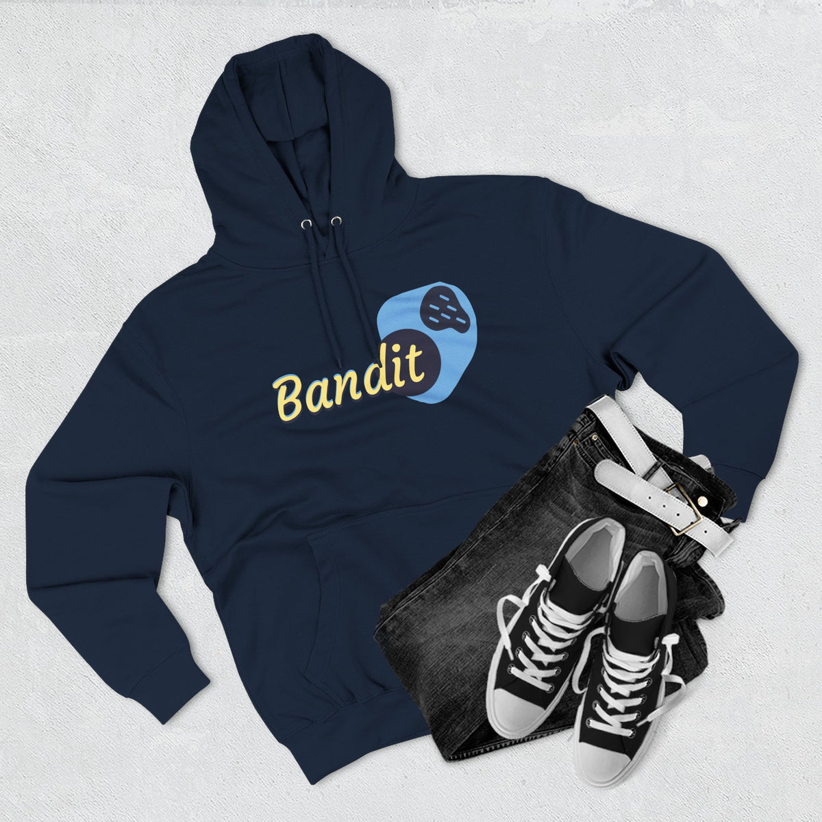 Bandit themed, (Front & Back Design) Adult Fleece Hoodie