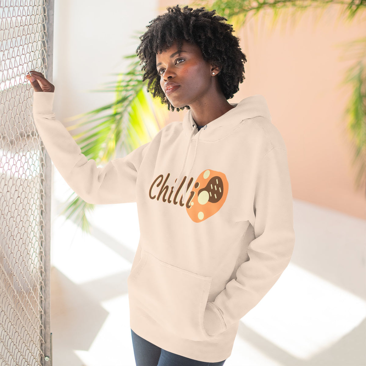 Chilli themed, (Front & Back Design) Adult Fleece Hoodie