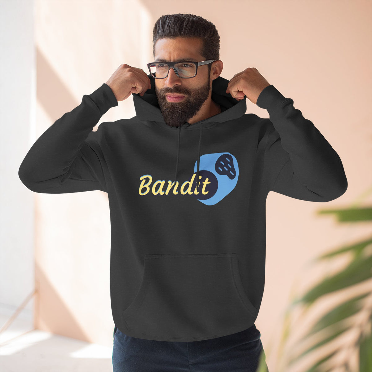Bandit themed, (Front & Back Design) Adult Fleece Hoodie
