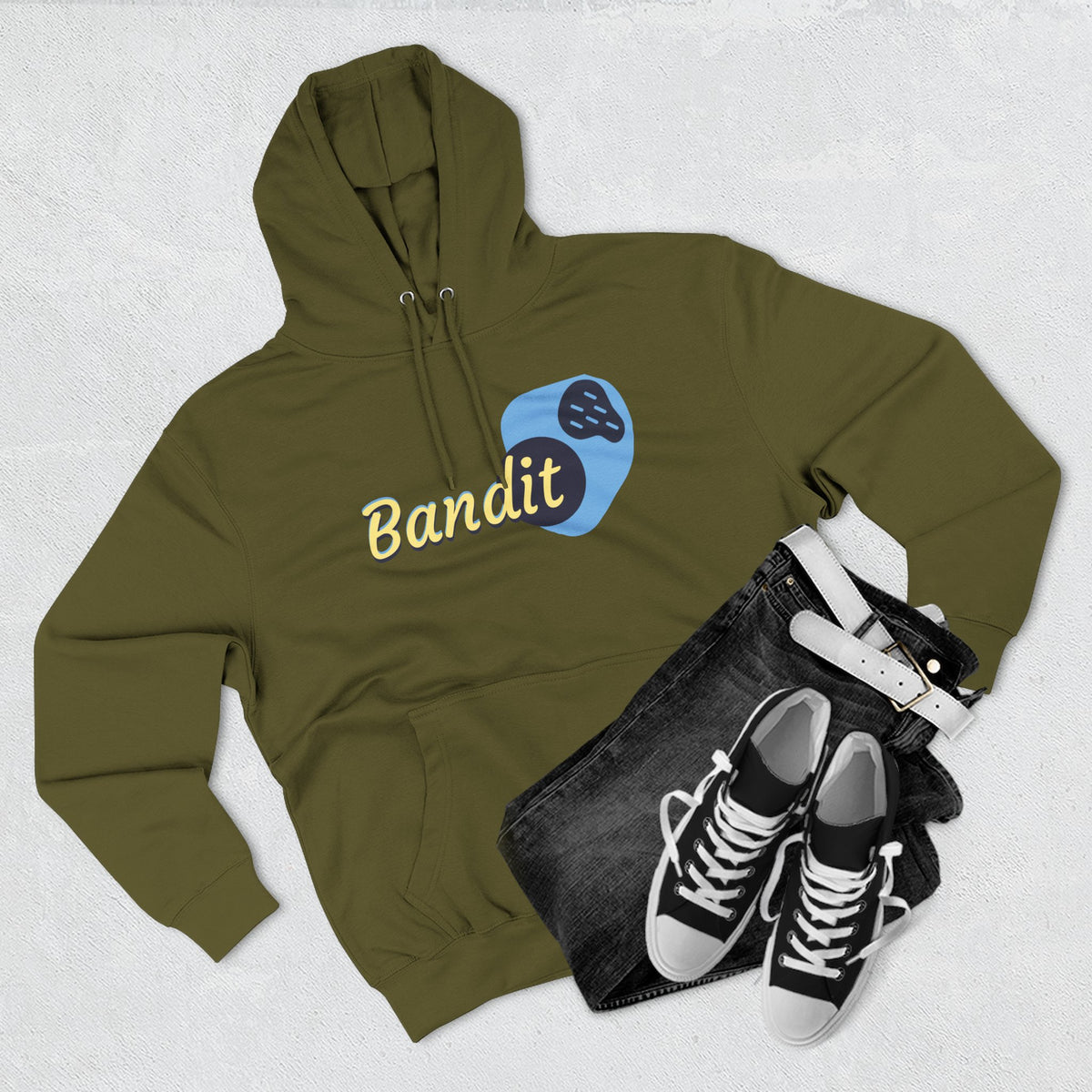 Bandit themed, (Front & Back Design) Adult Fleece Hoodie