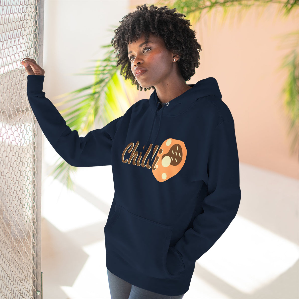 Chilli themed, (Front & Back Design) Adult Fleece Hoodie