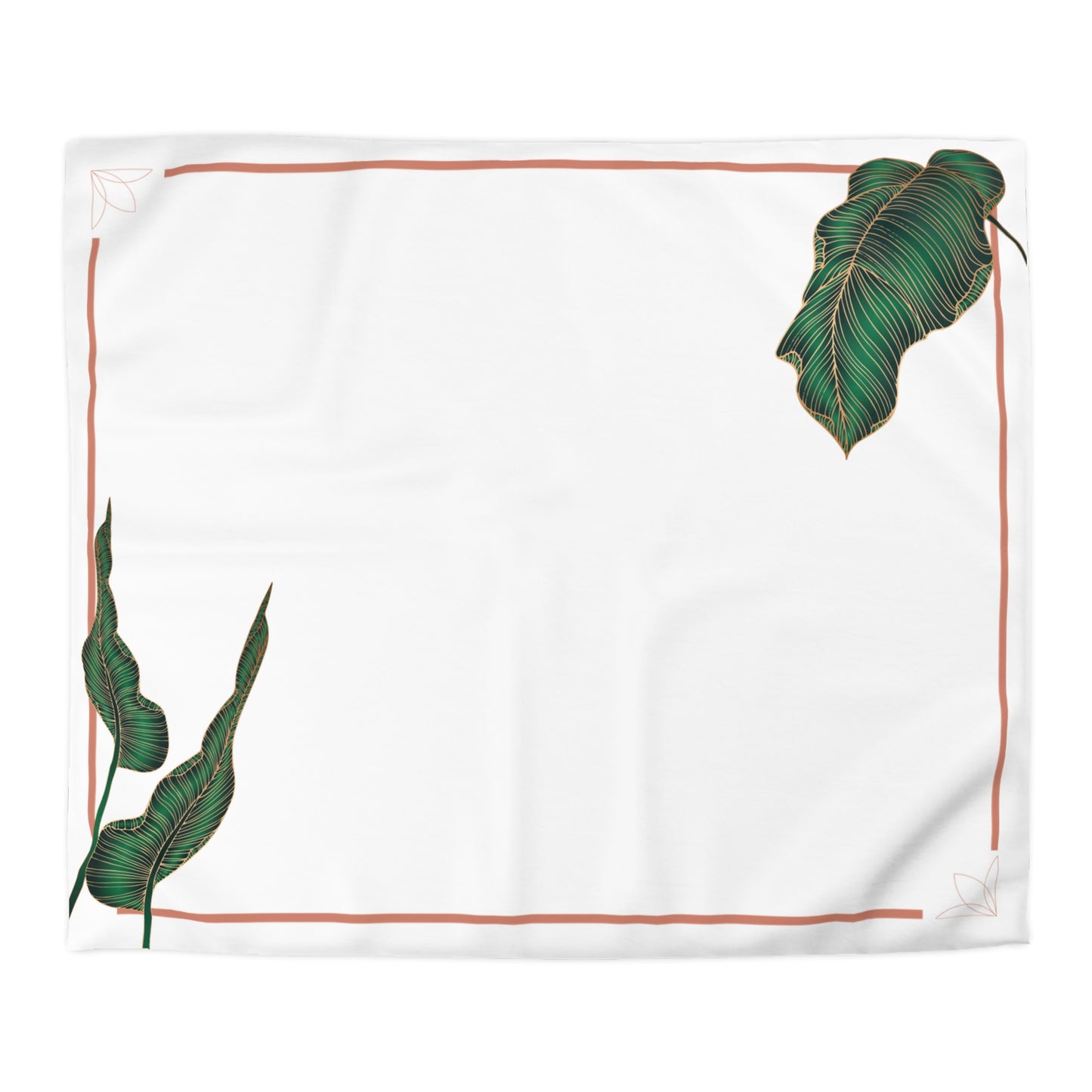 Chilli and Bandit Heeler-Border and leaves-Inspired Microfiber Duvet Cover