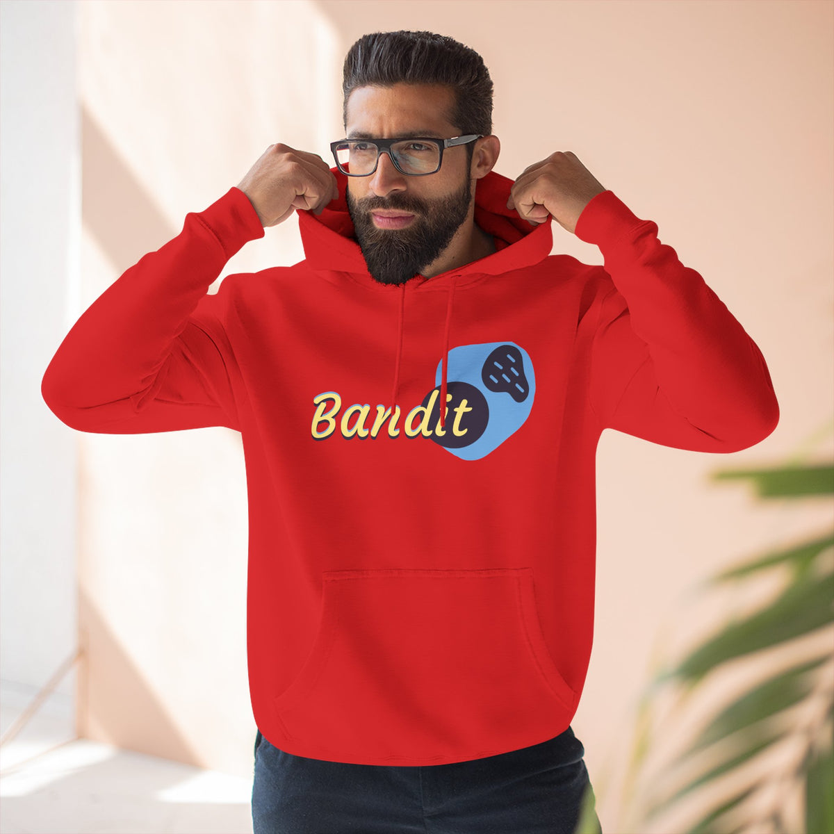 Bandit themed, (Front & Back Design) Adult Fleece Hoodie