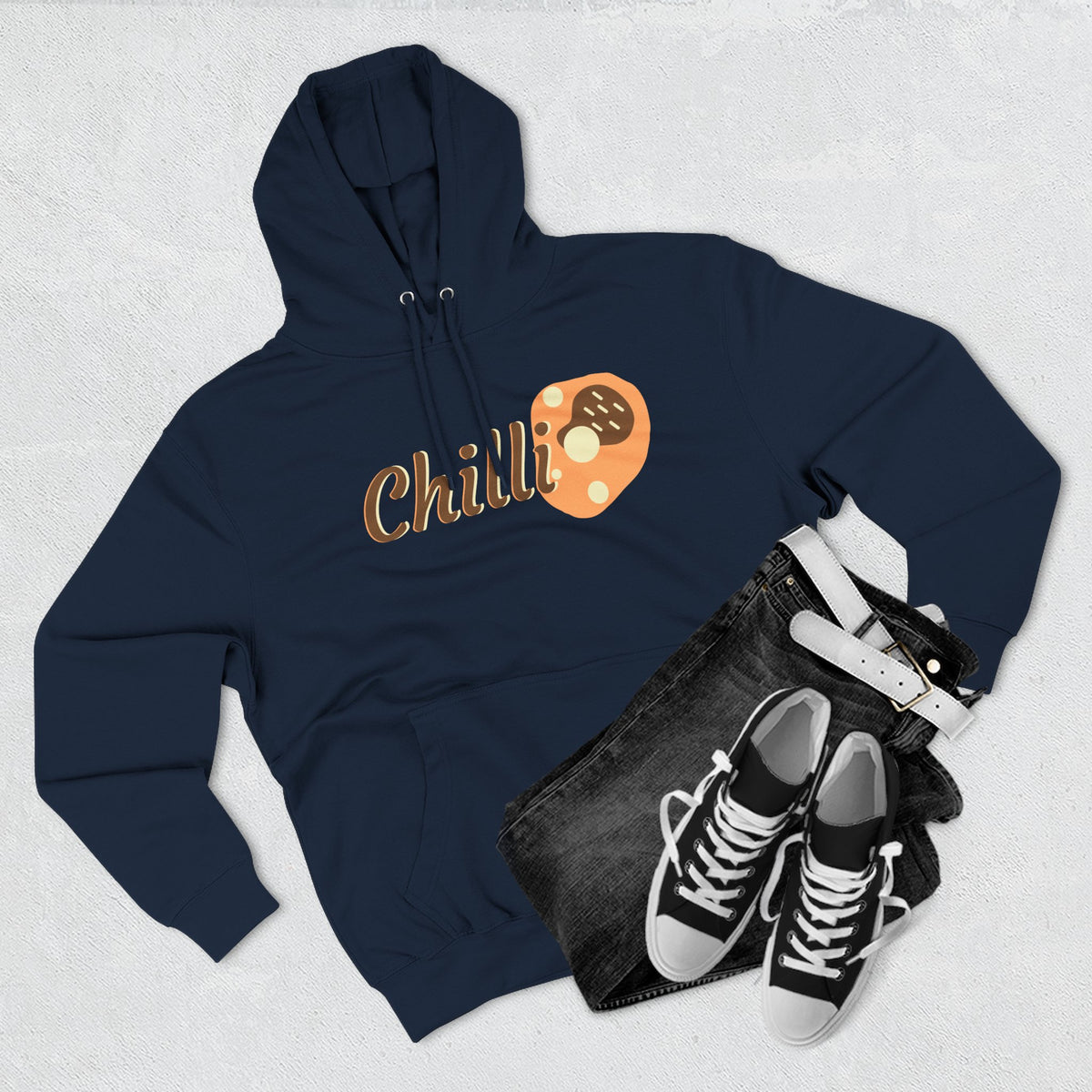 Chilli themed, (Front & Back Design) Adult Fleece Hoodie