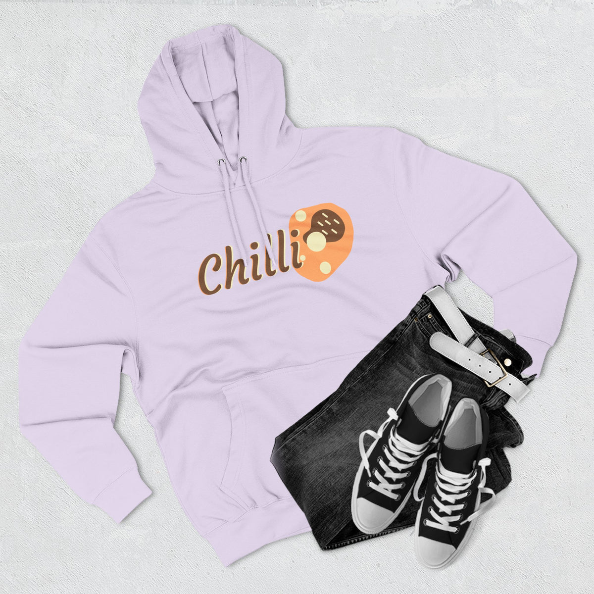 Chilli themed, (Front & Back Design) Adult Fleece Hoodie