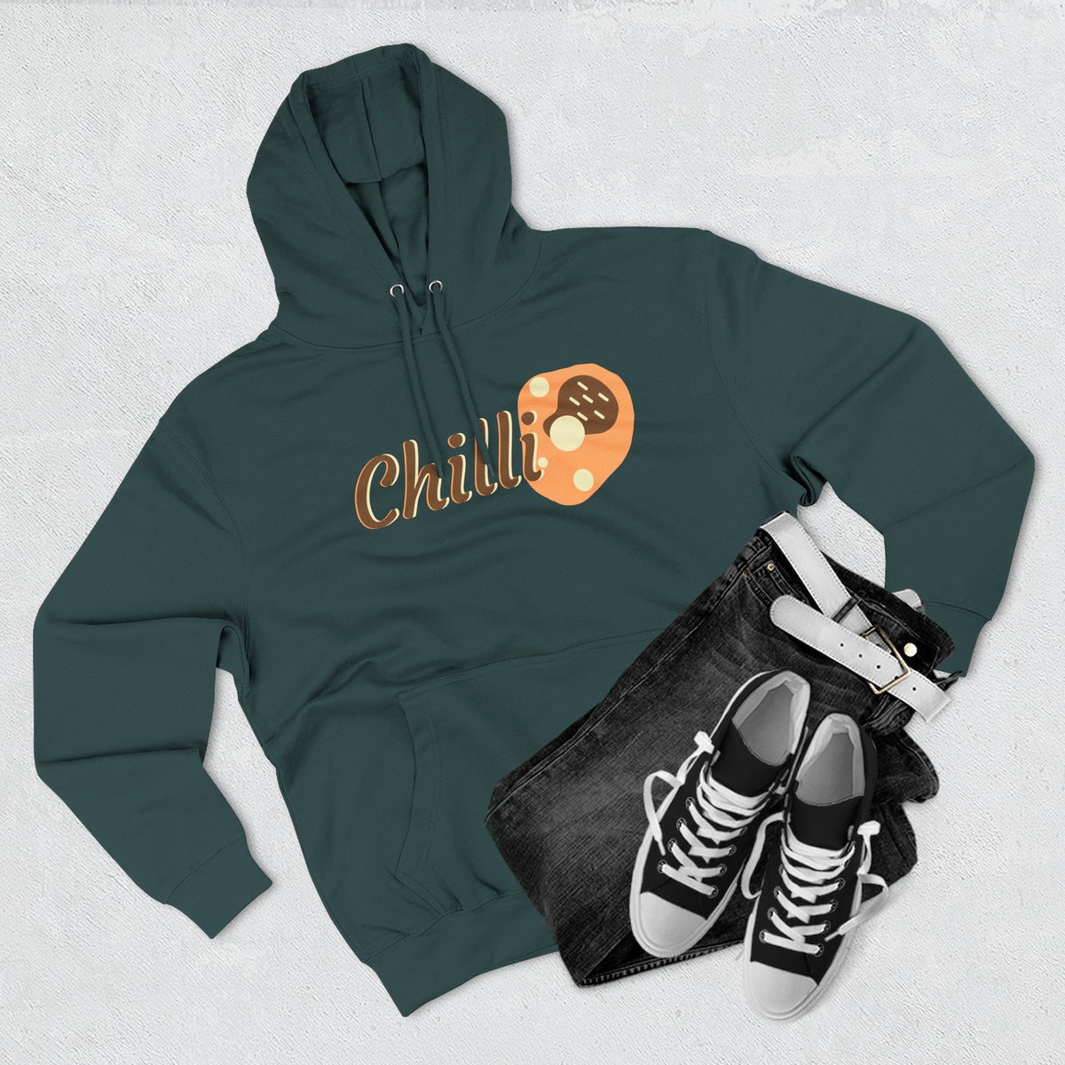 Chilli themed, (Front & Back Design) Adult Fleece Hoodie