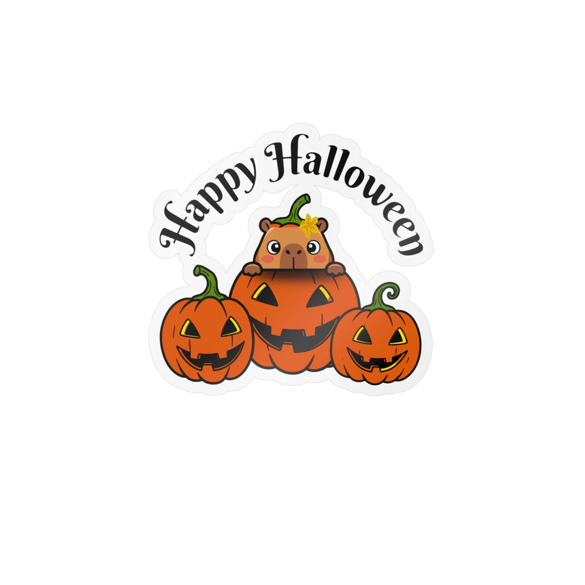 Capybara Happy Halloween Kiss-Cut Vinyl Decals
