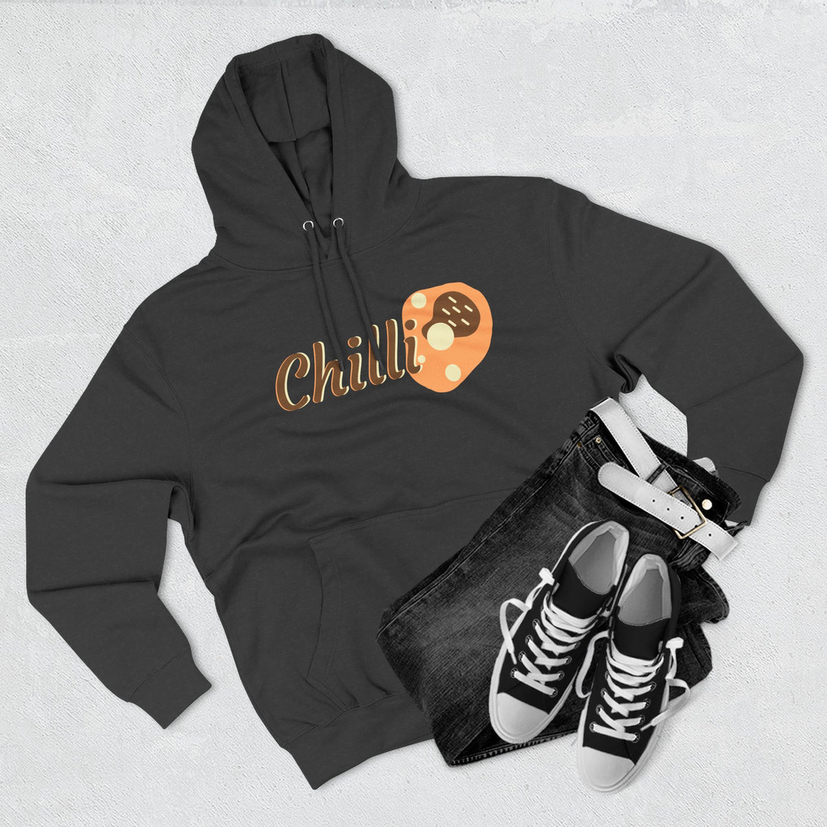 Chilli themed, (Front & Back Design) Adult Fleece Hoodie